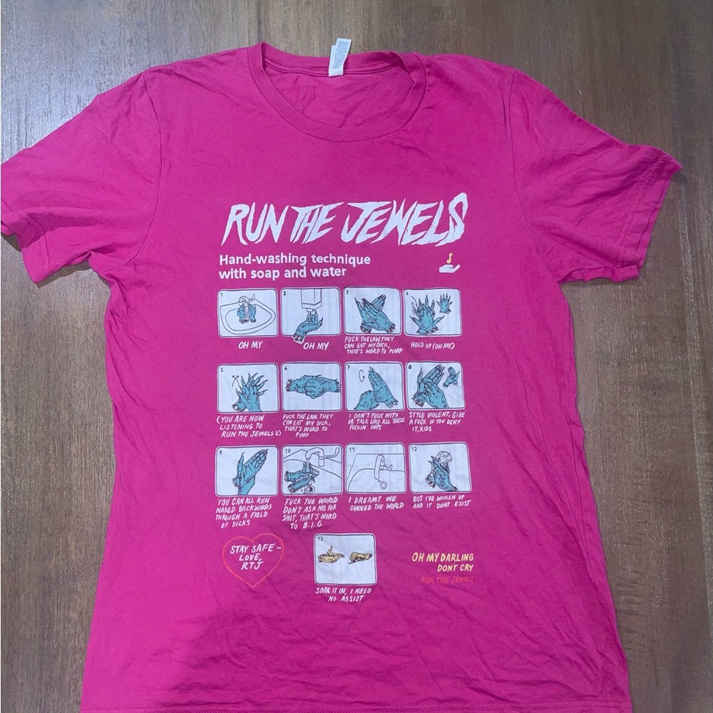 Pink Graphic Large Run the Jewels  T-Shirt